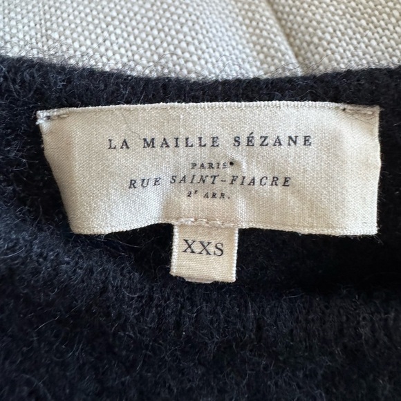 Sezane Gaspard Cardigan mohair XXS BLACK - Picture 8 of 11